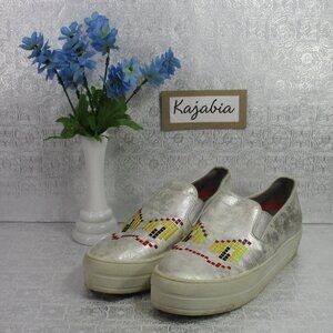 SKETCHERS Silver Foil GRIMACE Rise Fit Slip-Ons Size 9